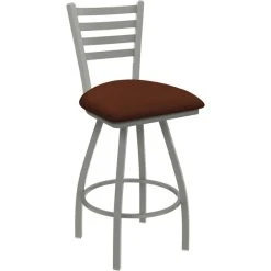 Promo ๐ Holland Bar Stool XL 410 Jackie 30" Ladderback Swivel Bar Stool With Anodized Nickel Finish And Rein Adobe Seat โ๏ธ