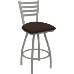 Wholesale ???? Holland Bar Stool XL 410 Jackie 30" Ladderback Swivel Bar Stool With Anodized Nickel Finish And Rein Coffee Seat ✨