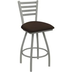 Wholesale 🔔 Holland Bar Stool XL 410 Jackie 30" Ladderback Swivel Bar Stool With Anodized Nickel Finish And Rein Coffee Seat ✨