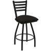 Best Sale ???? Holland Bar Stool XL 410 Jackie 30" Ladderback Swivel Bar Stool With Black Wrinkle Finish And Canter Espresso Seat ????