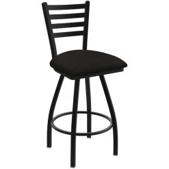 Best Sale 👍 Holland Bar Stool XL 410 Jackie 30" Ladderback Swivel Bar Stool With Black Wrinkle Finish And Canter Espresso Seat 😍
