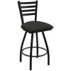 Outlet ???? Holland Bar Stool XL 410 Jackie 30" Ladderback Swivel Bar Stool With Black Wrinkle Finish And Canter Iron Seat ❤️