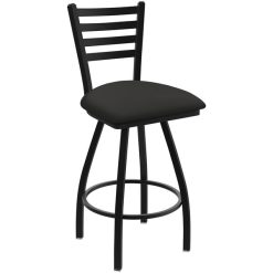 Outlet ???? Holland Bar Stool XL 410 Jackie 30" Ladderback Swivel Bar Stool With Black Wrinkle Finish And Canter Iron Seat ❤️