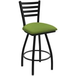Cheap 🎉 Holland Bar Stool XL 410 Jackie 30" Ladderback Swivel Bar Stool With Black Wrinkle Finish And Canter Kiwi Green Seat 🥰