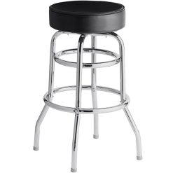 Hot Sale ???? Lancaster Table & Seating Black Double Ring Barstool With 3 1/2" Thick Seat ⭐