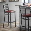 Wholesale ???? Lancaster Table & Seating Black Frame Ladder Back Bar Height Chair With Burgundy Padded Seat ???? -Lancaster Shop unnamed file 210