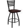 Best reviews of ❤️ Holland Bar Stool XL 410 Jackie 30" Ladderback Swivel Bar Stool With Black Wrinkle Finish And Dark Cherry Maple Seat ????