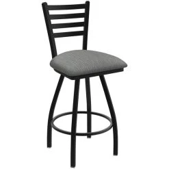Cheapest ✔️ Holland Bar Stool XL 410 Jackie 30" Ladderback Swivel Bar Stool With Black Wrinkle Finish And Graph Alpine Seat ⭐