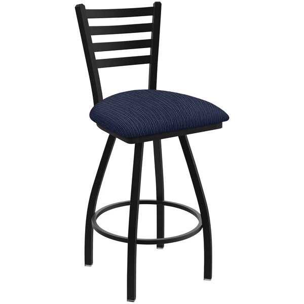 Best reviews of โจ Holland Bar Stool XL 410 Jackie 30" Ladderback Swivel Bar Stool With Black Wrinkle Finish And Graph Anchor Seat โจ