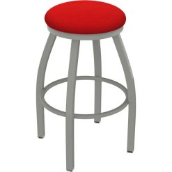 New ???? Holland Bar Stool XL 802 Misha 30" Ladderback Swivel Bar Stool With Anodized Nickel Finish And Canter Red Seat ????
