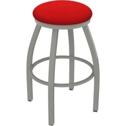 New 🔔 Holland Bar Stool XL 802 Misha 30" Ladderback Swivel Bar Stool With Anodized Nickel Finish And Canter Red Seat 👍