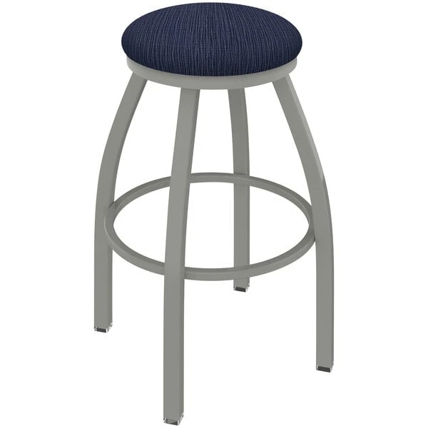 Brand new 🔔 Holland Bar Stool XL 802 Misha 30" Ladderback Swivel Bar Stool With Anodized Nickel Finish And Graph Anchor Seat 😍