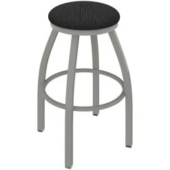Discount ❤️ Holland Bar Stool XL 802 Misha 30" Ladderback Swivel Bar Stool With Anodized Nickel Finish And Graph Coal Seat ✨