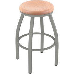 Brand new ???? Holland Bar Stool XL 802 Misha 30" Ladderback Swivel Bar Stool With Anodized Nickel Finish And Natural Oak Seat ????