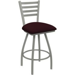 Promo ???? Holland Bar Stool Holland Barstool XL 410 Jackie 30" Ladderback Swivel Bar Stool With Anodized Nickel Finish And Canter Bordeaux Seat ????