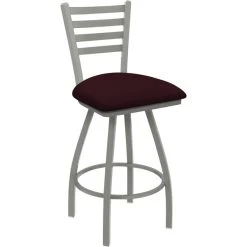 Promo ๐ Holland Bar Stool Holland Barstool XL 410 Jackie 30" Ladderback Swivel Bar Stool With Anodized Nickel Finish And Canter Bordeaux Seat ๐