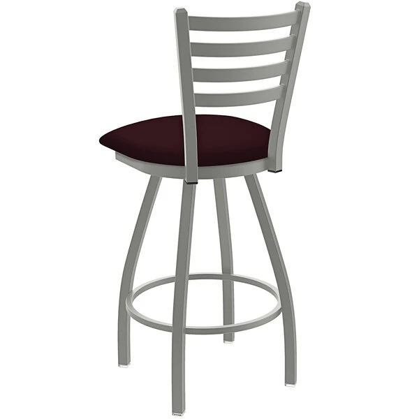 Promo 🎉 Holland Bar Stool Holland Barstool XL 410 Jackie 30" Ladderback Swivel Bar Stool With Anodized Nickel Finish And Canter Bordeaux Seat 🛒 - Image 2