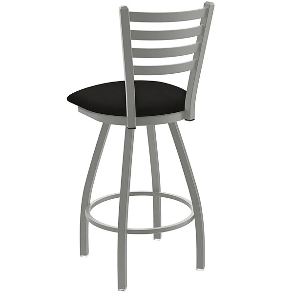 New 😍 Holland Bar Stool Holland Barstool XL 410 Jackie 30" Ladderback Swivel Bar Stool With Anodized Nickel Finish And Canter Espresso Seat 🎁 - Image 2