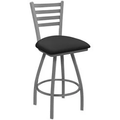 Best Sale 😀 Holland Bar Stool Holland Barstool XL 410 Jackie 30" Ladderback Swivel Bar Stool With Anodized Nickel Finish And Canter Storm Seat 🤩