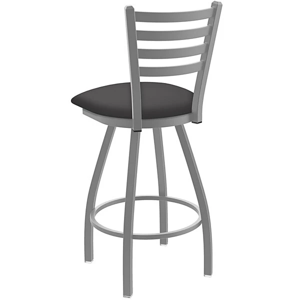Best Sale 😀 Holland Bar Stool Holland Barstool XL 410 Jackie 30" Ladderback Swivel Bar Stool With Anodized Nickel Finish And Canter Storm Seat 🤩 - Image 2