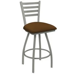 Discount 🔔 Holland Bar Stool Holland Barstool XL 410 Jackie 30" Ladderback Swivel Bar Stool With Anodized Nickel Finish And Canter Thatch Seat 🔥