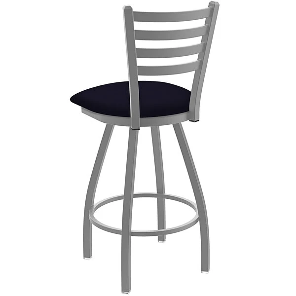 Cheapest 👍 Holland Bar Stool Holland Barstool XL 410 Jackie 30" Ladderback Swivel Bar Stool With Anodized Nickel Finish And Canter Twilight Seat 🌟 - Image 2