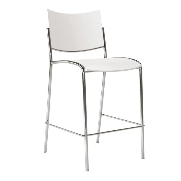 Brand new 👏 Mayline ESS2W Escalate White Plastic Stacking Stool With Chrome Base - 2/Case 🌟