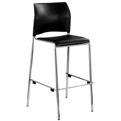 Top 10 ???? National Public Seating 8710B-11-10 Cafetorium 44 5/8" Black Stackable Bar Stool With Padded Seat And Back ????