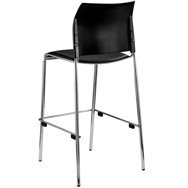 Top 10 🥰 National Public Seating 8710B-11-10 Cafetorium 44 5/8" Black Stackable Bar Stool With Padded Seat And Back 👏 - Image 2