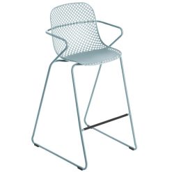 Budget ⭐ Grosfillex US139711 Ramatuelle '73 Bleu Ether Stackable Indoor / Outdoor Barstool - 2/Pack ❤️