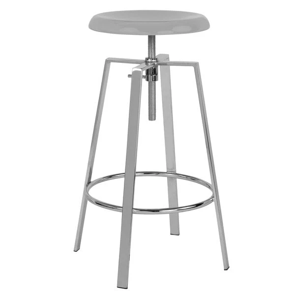 New ๐ Flash Furniture CH-181070-26S-CHR-GG Toledo Industrial Style Chrome Bar Stool With Adjustable Height Seat ๐