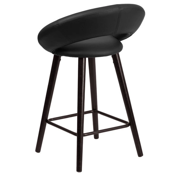 Hot Sale ๐ Flash Furniture CH-152551-BK-VY-GG Kelsey Series Cappuccino Wood Counter Height Stool With Black Vinyl Seat ๐ - Image 2