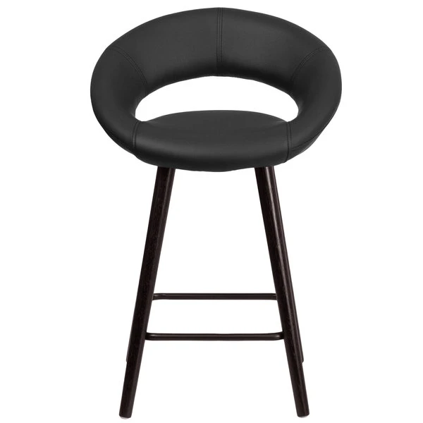 Hot Sale ๐ Flash Furniture CH-152551-BK-VY-GG Kelsey Series Cappuccino Wood Counter Height Stool With Black Vinyl Seat ๐ - Image 3