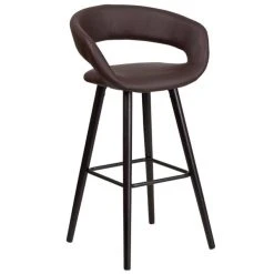 Brand new ๐ฅ Flash Furniture CH-152560-BRN-VY-GG Brynn Series Cappuccino Wood Bar Height Stool With Brown Vinyl Seat ๐