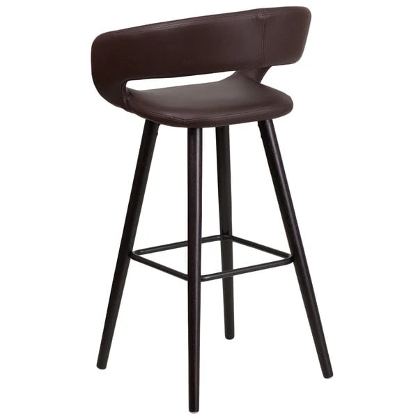 Brand new 🔥 Flash Furniture CH-152560-BRN-VY-GG Brynn Series Cappuccino Wood Bar Height Stool With Brown Vinyl Seat 🌟 - Image 2