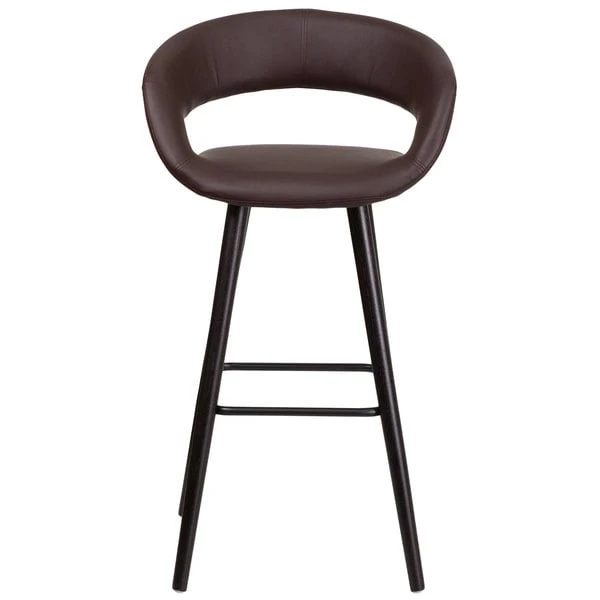 Brand new 🔥 Flash Furniture CH-152560-BRN-VY-GG Brynn Series Cappuccino Wood Bar Height Stool With Brown Vinyl Seat 🌟 - Image 3