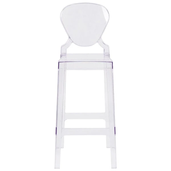 Brand new ๐ฅ Flash Furniture OW-TEARBACK-29-GG Ghost Transparent Polycarbonate Outdoor / Indoor Bar Height Stool With Tear Back ๐ฅ - Image 3