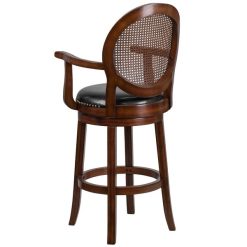Budget ???? Flash Furniture TA-550430-E-GG Expresso Bar Height Woven Rattan Back Stool With Black Leather Swivel Seat ???? -Lancaster Shop unnamed file 2290