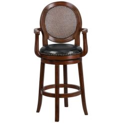 Budget ???? Flash Furniture TA-550430-E-GG Expresso Bar Height Woven Rattan Back Stool With Black Leather Swivel Seat ???? -Lancaster Shop unnamed file 2291