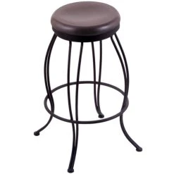 Best deal 🎁 Holland Bar Stool 300030BWDCOak Georgian Black Wrinkle Steel Bar Height Swivel Stool With Dark Cherry Oak Wood Seat 🔥
