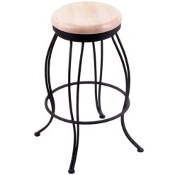 Top 10 🔥 Holland Bar Stool 300030BWNatMpl Georgian Black Wrinkle Steel Bar Height Swivel Stool With Natural Maple Wood Seat ⭐