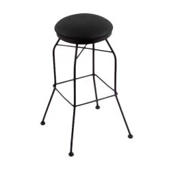 Discount ✔️ Holland Bar Stool 302030BWBlkVinyl Black Wrinkle Steel Bar Height Swivel Stool With Black Vinyl Seat ⭐