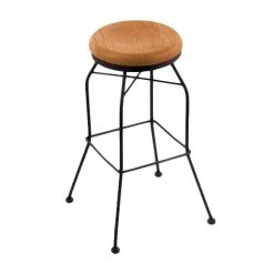 Coupon 🛒 Holland Bar Stool 302030BWMedOak Black Wrinkle Steel Bar Height Swivel Stool With Medium Oak Wood Seat ✨
