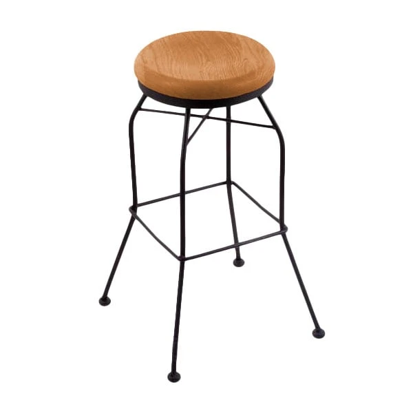Coupon 🛒 Holland Bar Stool 302030BWMedOak Black Wrinkle Steel Bar Height Swivel Stool With Medium Oak Wood Seat ✨