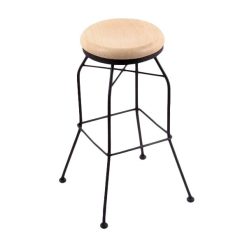 Best deal ???? Holland Bar Stool 302030BWNatMpl Black Wrinkle Steel Bar Height Swivel Stool With Natural Maple Wood Seat ????