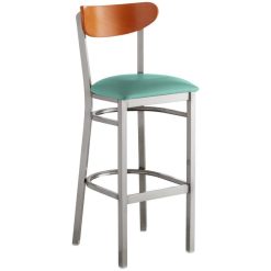 Flash Sale ???? LT&S Boomerang Series Lancaster Table & Seating Boomerang Bar Height Clear ???? Coat Chair With Seafoam Vinyl Seat And Cherry Back ???? -Lancaster Shop unnamed file 2362