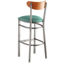 Flash Sale ???? LT&S Boomerang Series Lancaster Table & Seating Boomerang Bar Height Clear ???? Coat Chair With Seafoam Vinyl Seat And Cherry Back ???? -Lancaster Shop unnamed file 2363