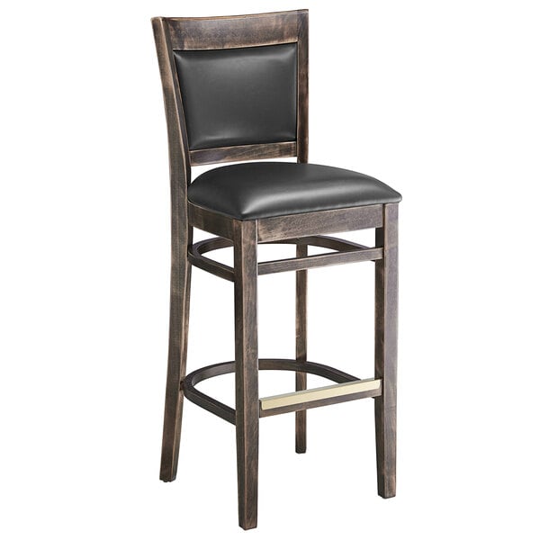 Lancaster Table & Seating Sofia Vintage Finish Upholstered Back Bar Height Chair with Black Padded Seat Wholesale ???? Lancaster Table & Seating Sofia Vintage Finish Upholstered Back Bar Height Chair With Black Padded Seat ???? -Lancaster Shop unnamed file 2371