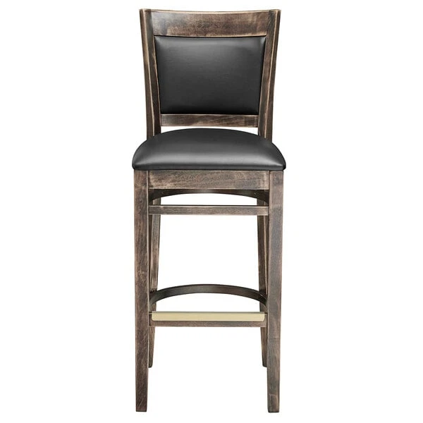 Wholesale 🥰 Lancaster Table & Seating Sofia Vintage Finish Upholstered Back Bar Height Chair With Black Padded Seat 🌟 - Image 4