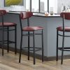 New ???? LT&S Boomerang Series Lancaster Table & Seating Boomerang Bar Height Black ???? Coat Chair With Burgundy Vinyl Seat And Back ???? -Lancaster Shop unnamed file 240